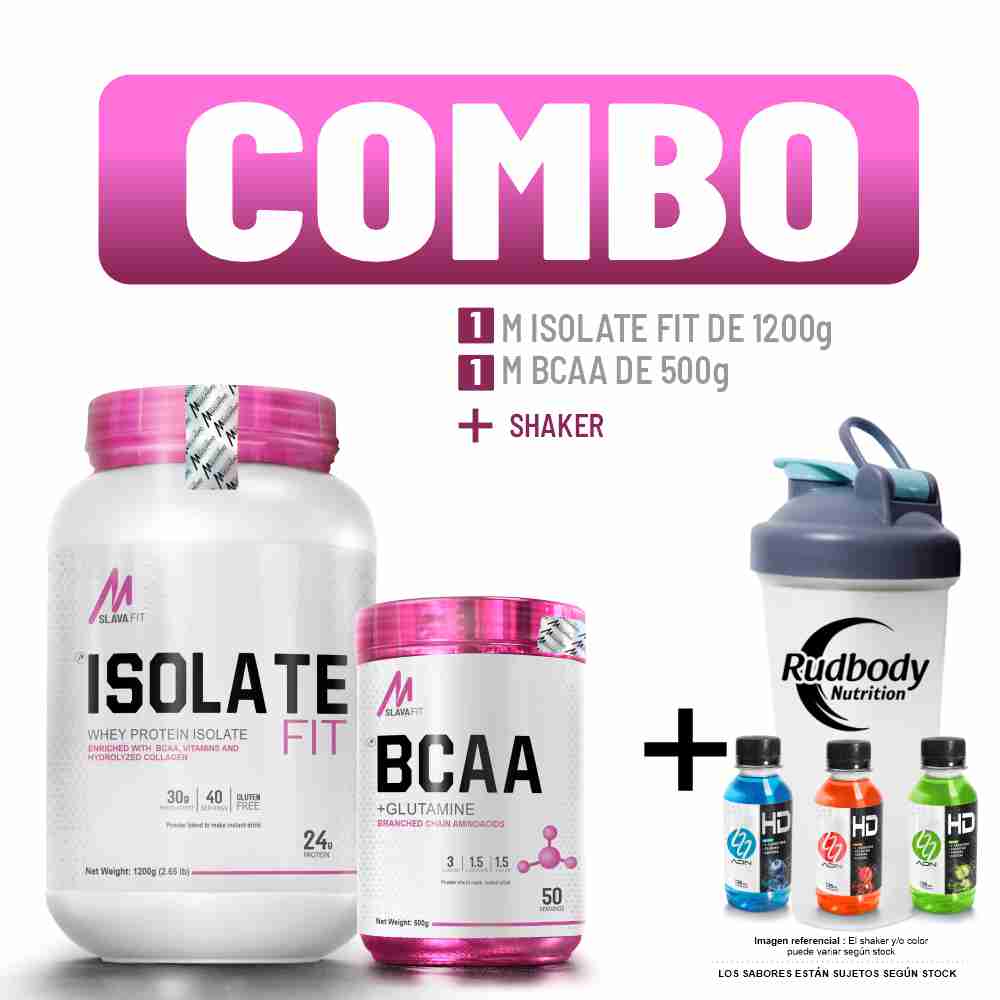 Combo Mslava Fit - Isolate Fit 2.650 Libras Chocolate + Bcaa 500gr Citrus Punch + Shaker
