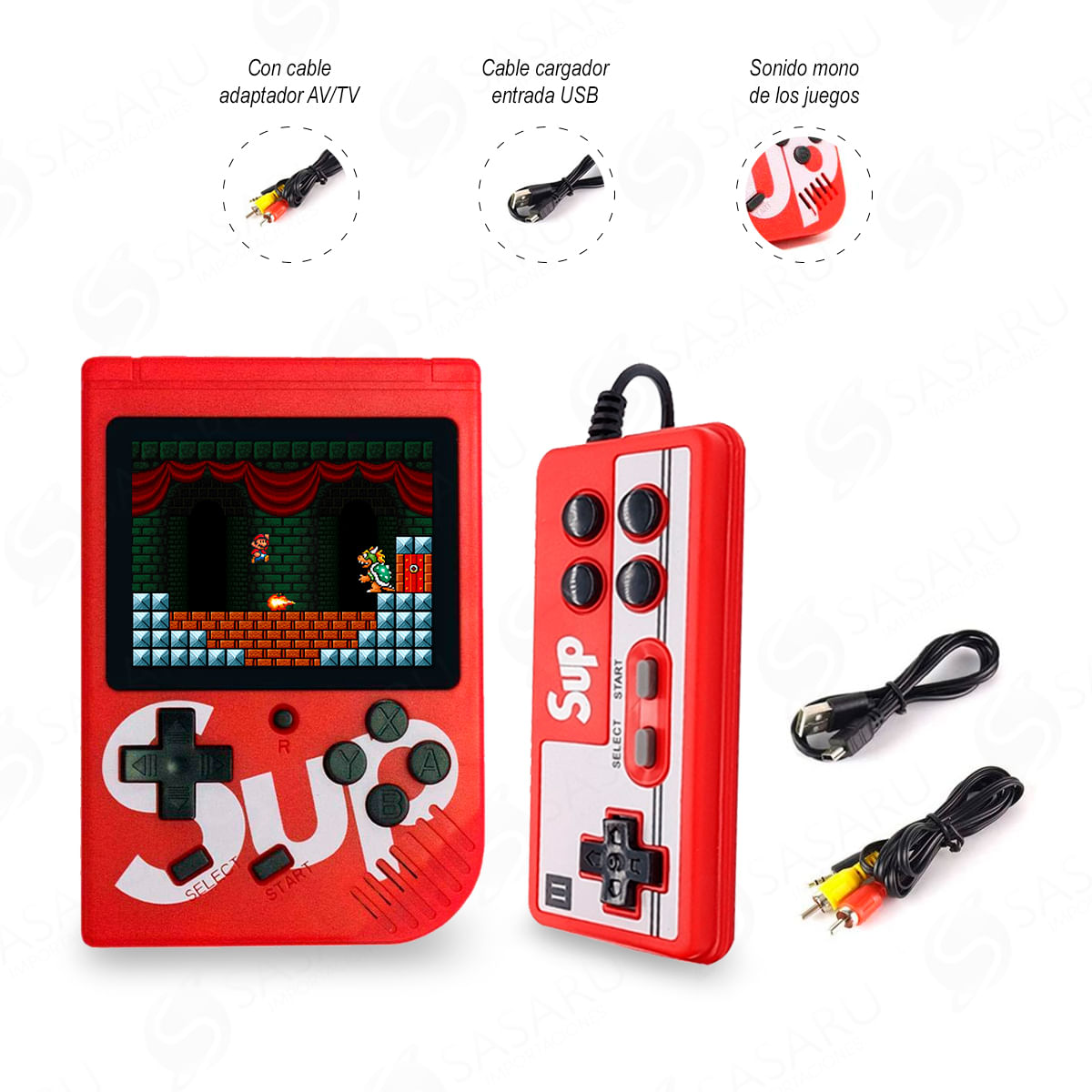 Mini Consola Retro Sup 400 Juegos + Mando Adicional