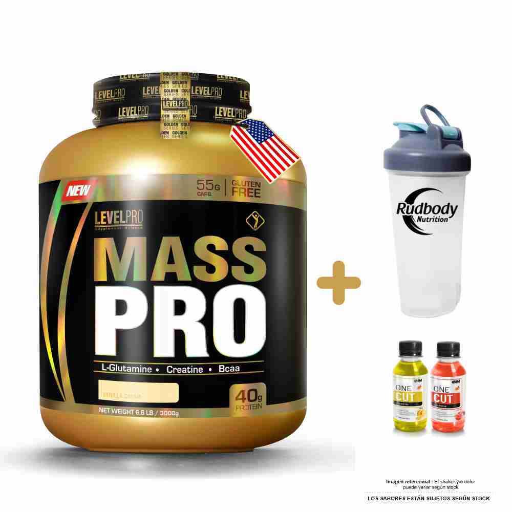 Proteína Level Pro Mass Pro 6.6 Libras Vanilla Creme + Shaker