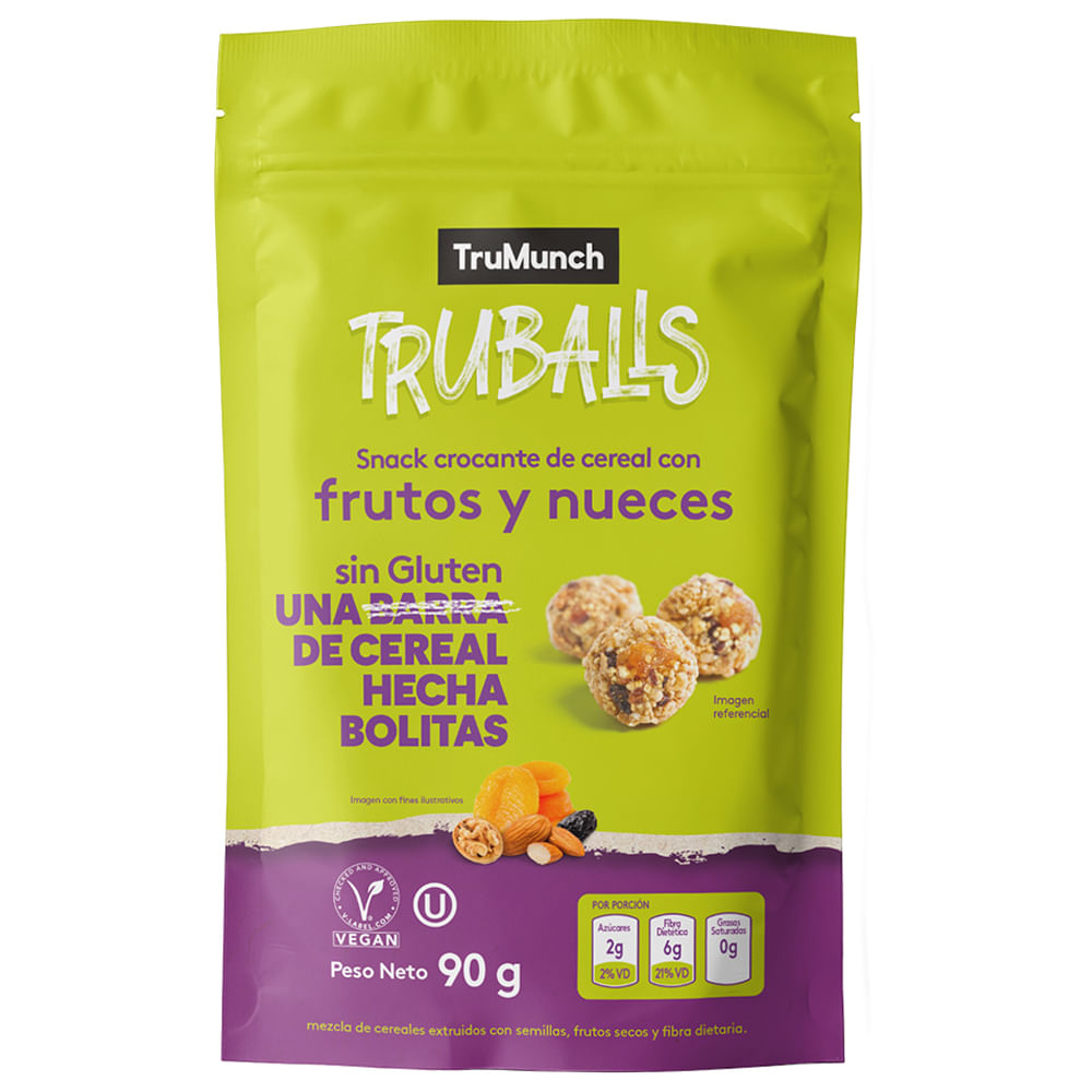 Bolitas de Cereal TRUBALLS Frutos y Nueces Doypack 90g