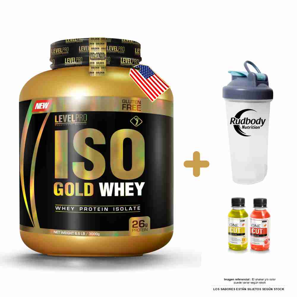 Proteína Level Pro Iso Gold Whey 6.600 Libras Vanilla Creme + Shaker