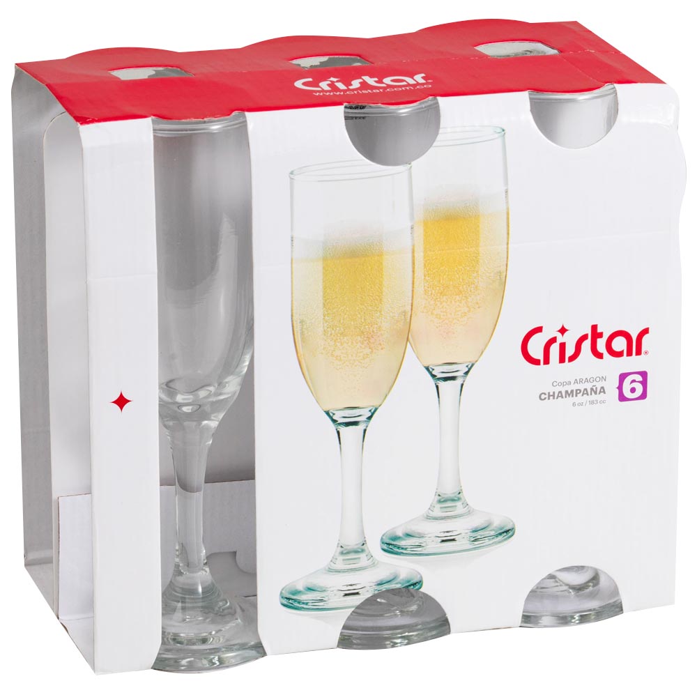 Set de Copas de Champagne CRISTAR Lisa Aragon 6un