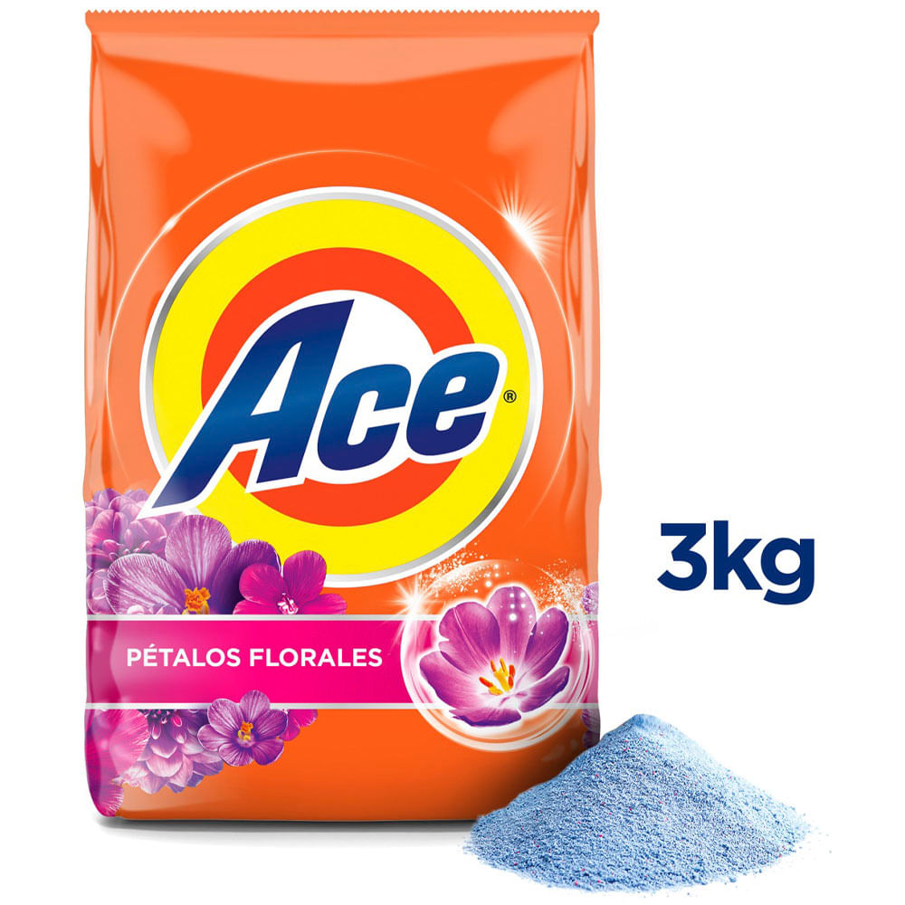 Detergente en Polvo ACE Floral Bolsa 3Kg