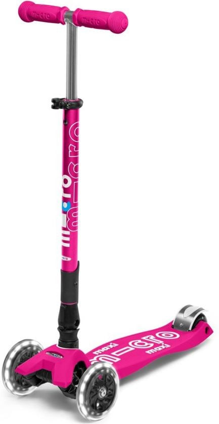 Scooter  Micro Maxi Deluxe Foldable Led Rosado