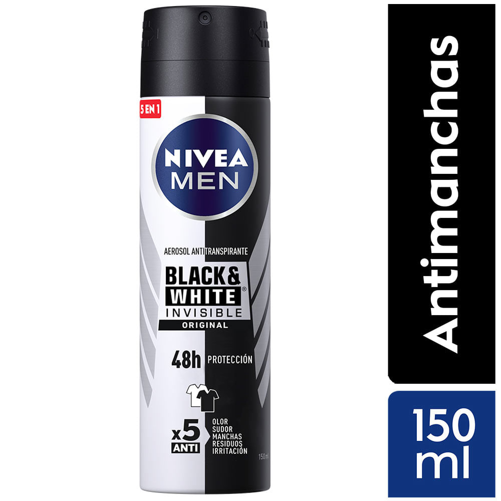 Desodorante para hombre Spray NIVEA Invisible B&W Male - Frasco 150ml