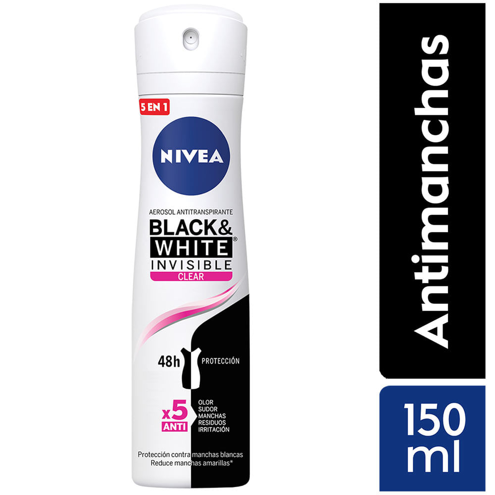 Desodorante para mujer Spray NIVEA Invisible B&W Clear - Frasco 150ml