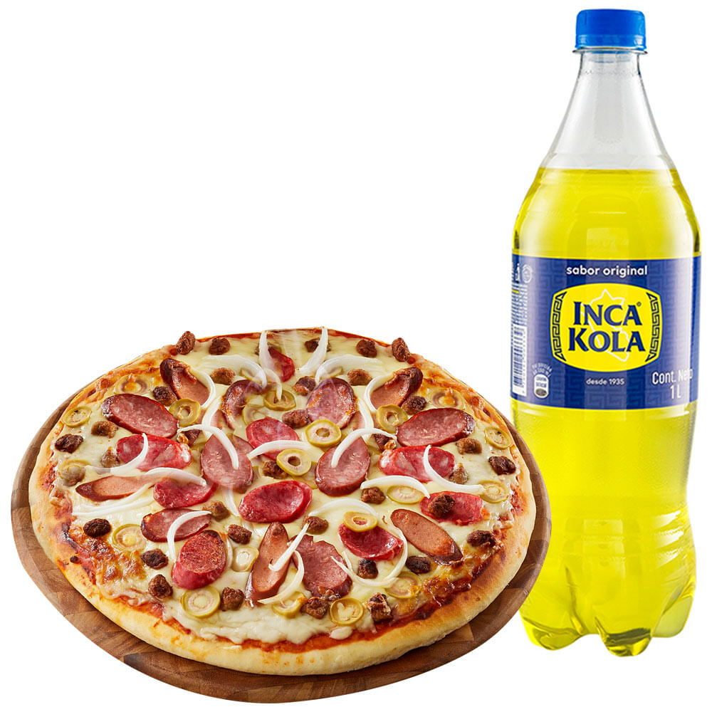 Pack Pizza Carnívora Familiar LA FLORENCIA + Gaseosa INCA KOLA Botella 1L