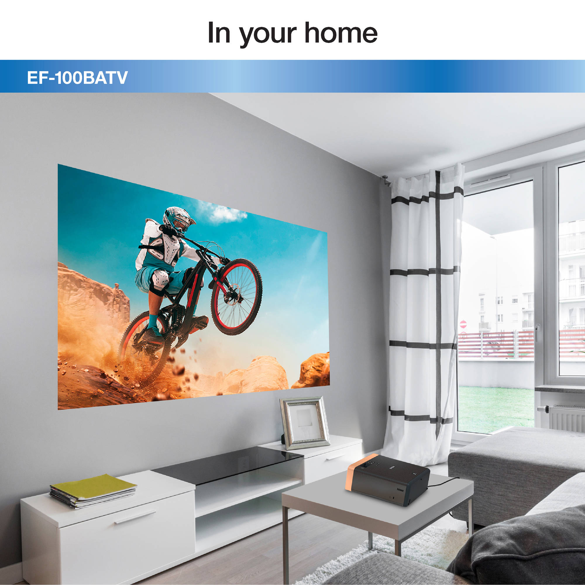 Epson EF-100 Home Theatre Laaser 3LCD Proyector con adaptador inalámbrico Android TV (negro)
