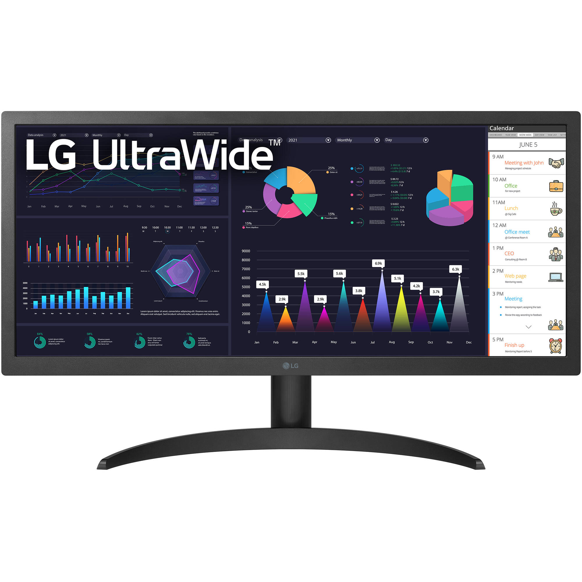LG Ultrawide 25.7 "1080p Monitor HDR