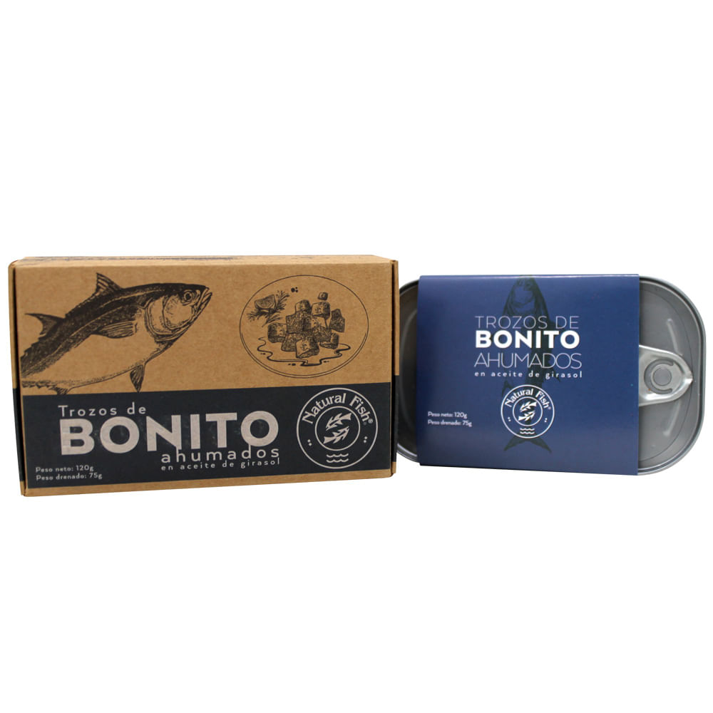 Trozos de Bonito Ahumado NATURAL FISH en Aceite Girasol Lata 120g