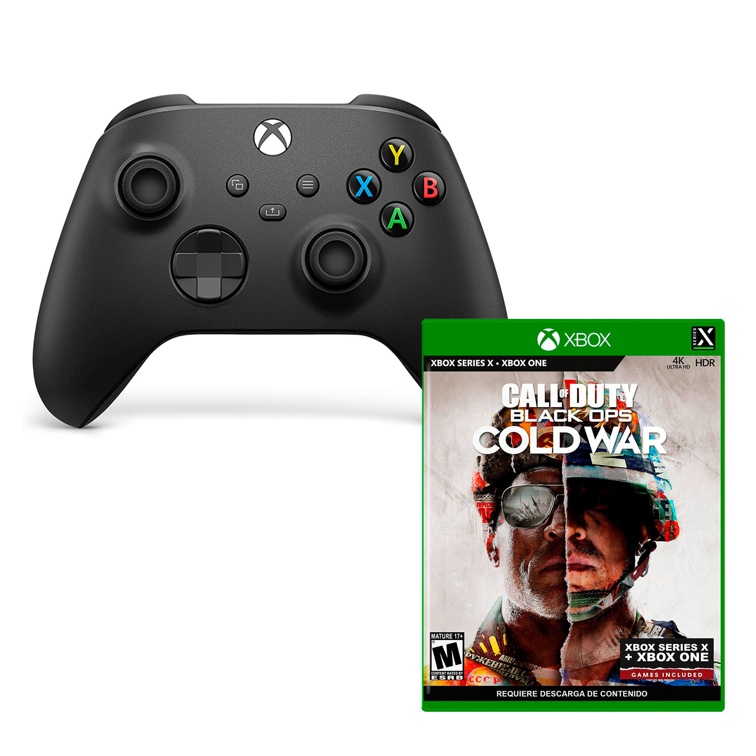 Mando Xbox One Series X/S Negro + Call of Duty Black Ops Cold War