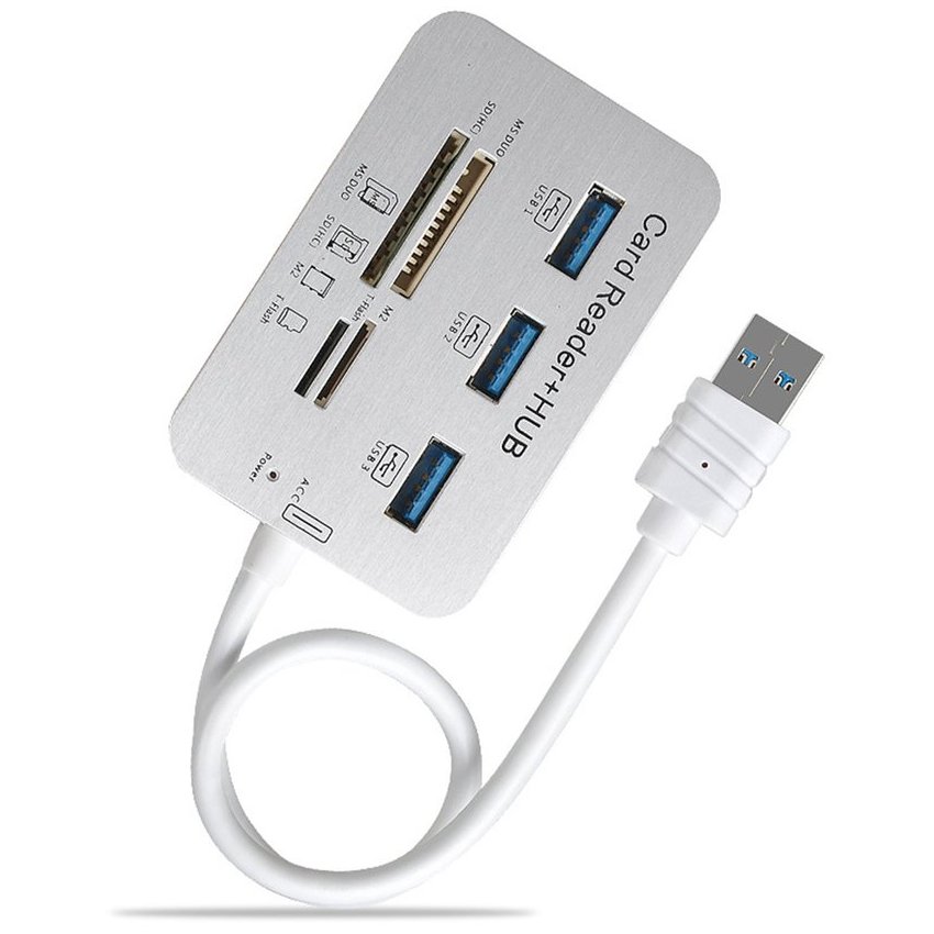 Lector de Tarjetas USB 3.0 Micro SD/SD/mmc + HUB 3 Puertos USB 3.0