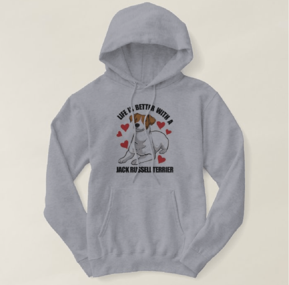 Polera Hoodie Dog Lover Dama Diseño Life is Better With a Jack Russell Terrier