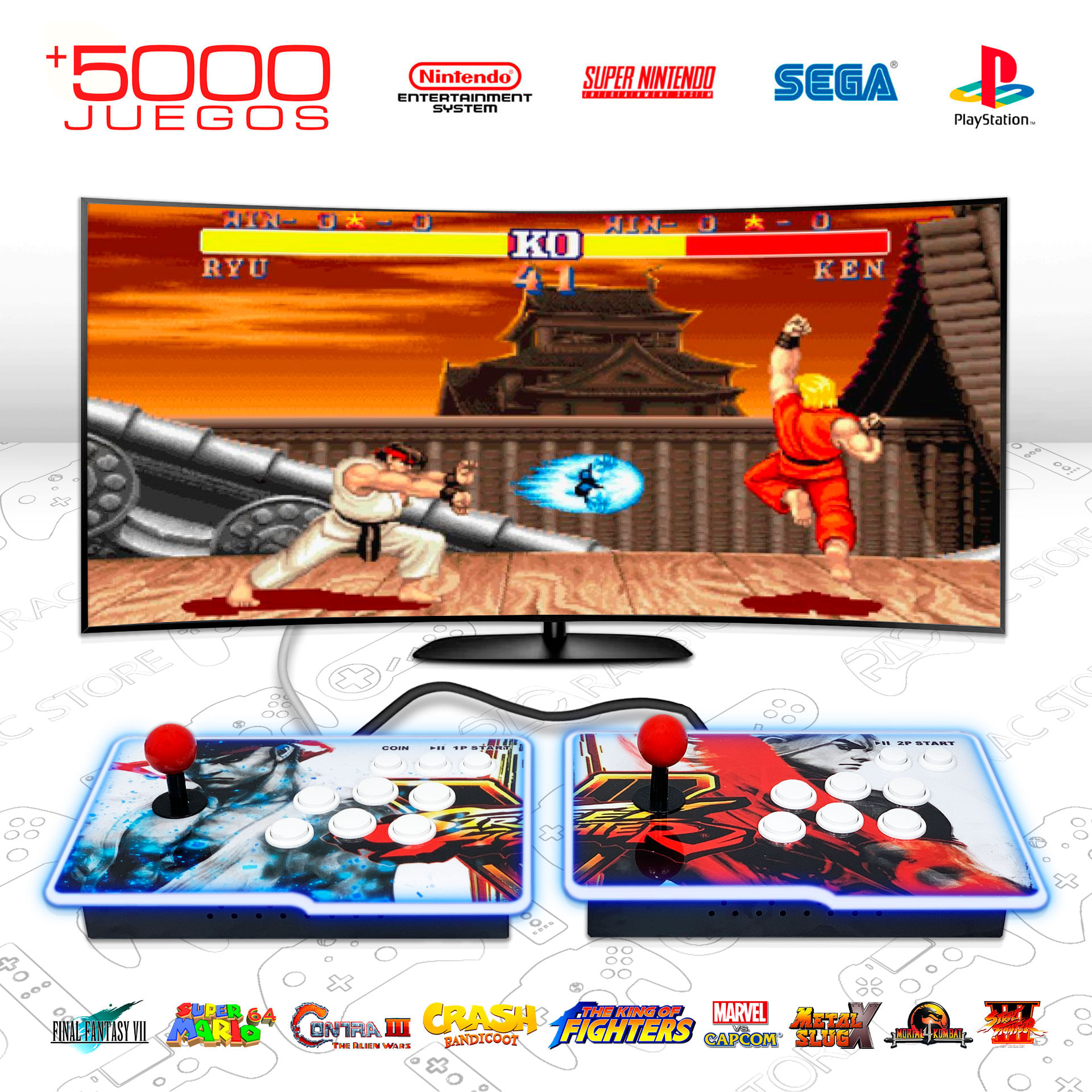 Retro Consola Arcade Pandora Box 12S Street F.S 5000 Juegos