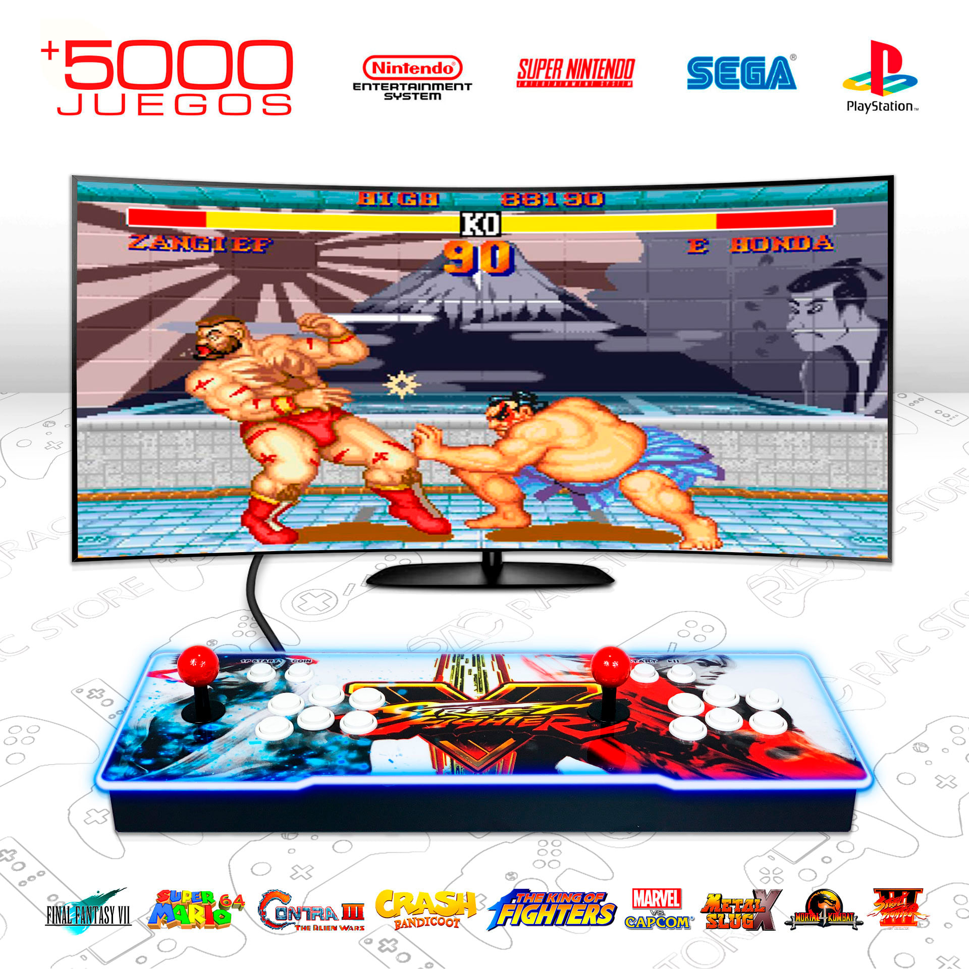 Retro Consola Arcade Pandora Box 12S Street F. 5000 Juegos