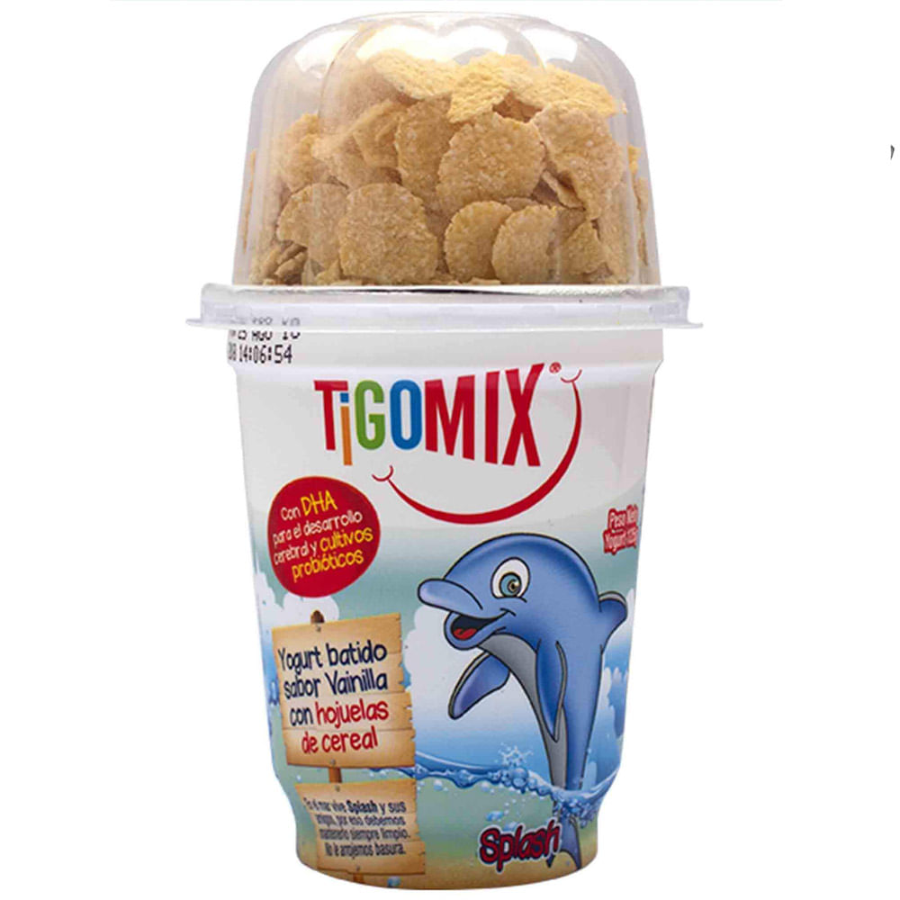 Yogurt TIGO Mix Vainilla con Cereal Azucarado Vaso 125g