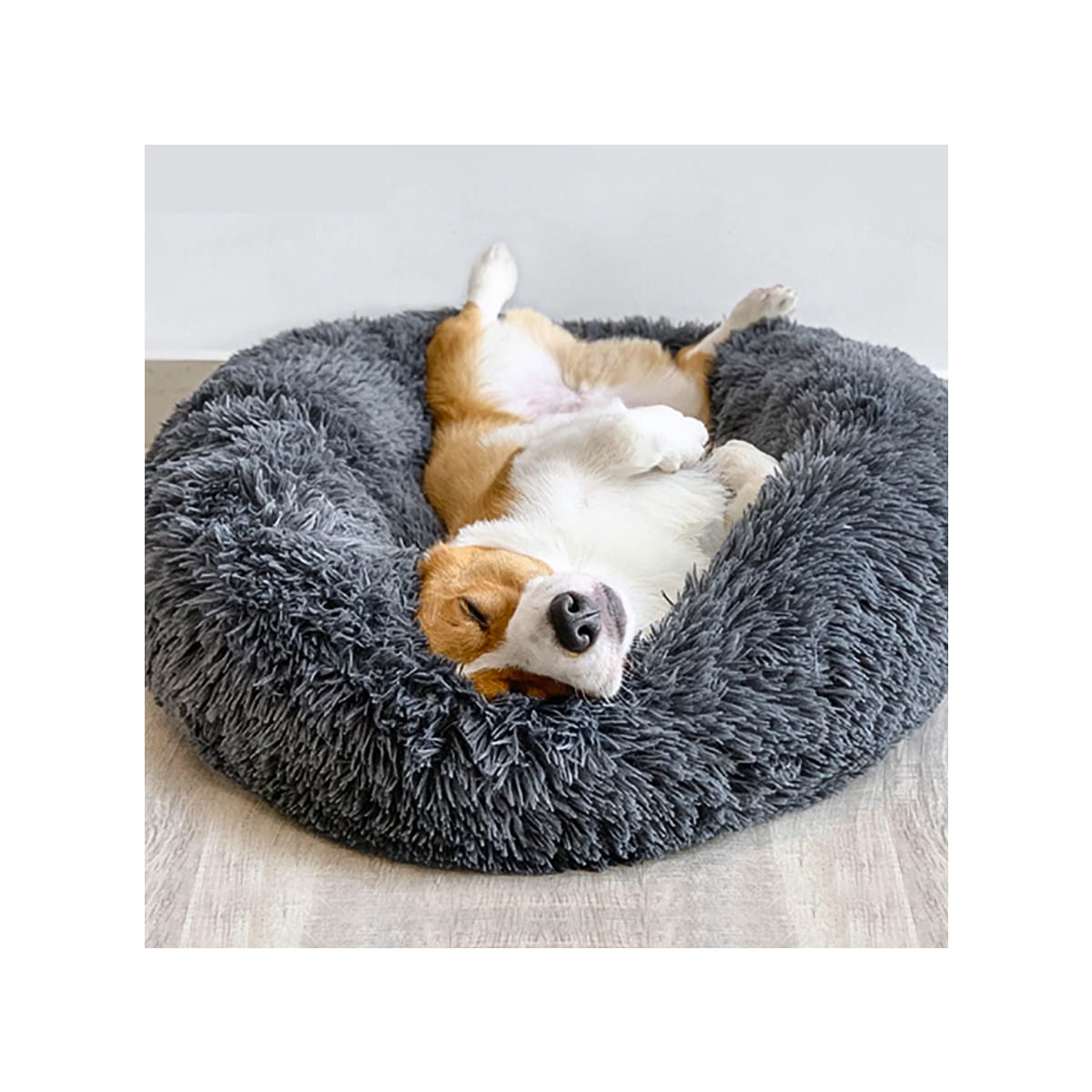 Plush Paws Cama Circular para Mascotas Color Gris (Talla XL)