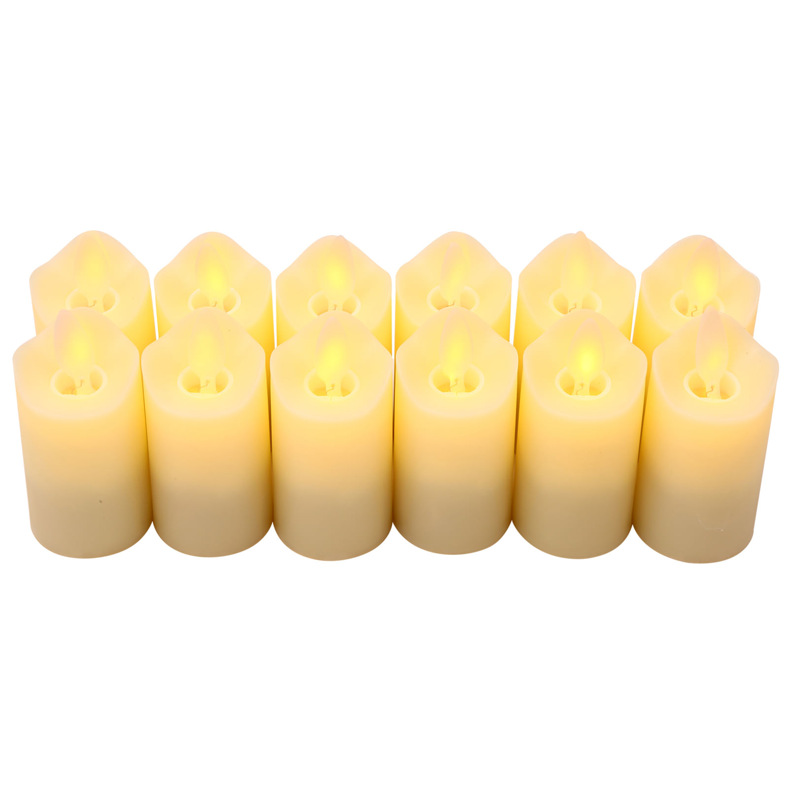 12 velas recargables sin llama, realistas, de color amarillo Tomtop H35338-1 12() USB CL220812Y