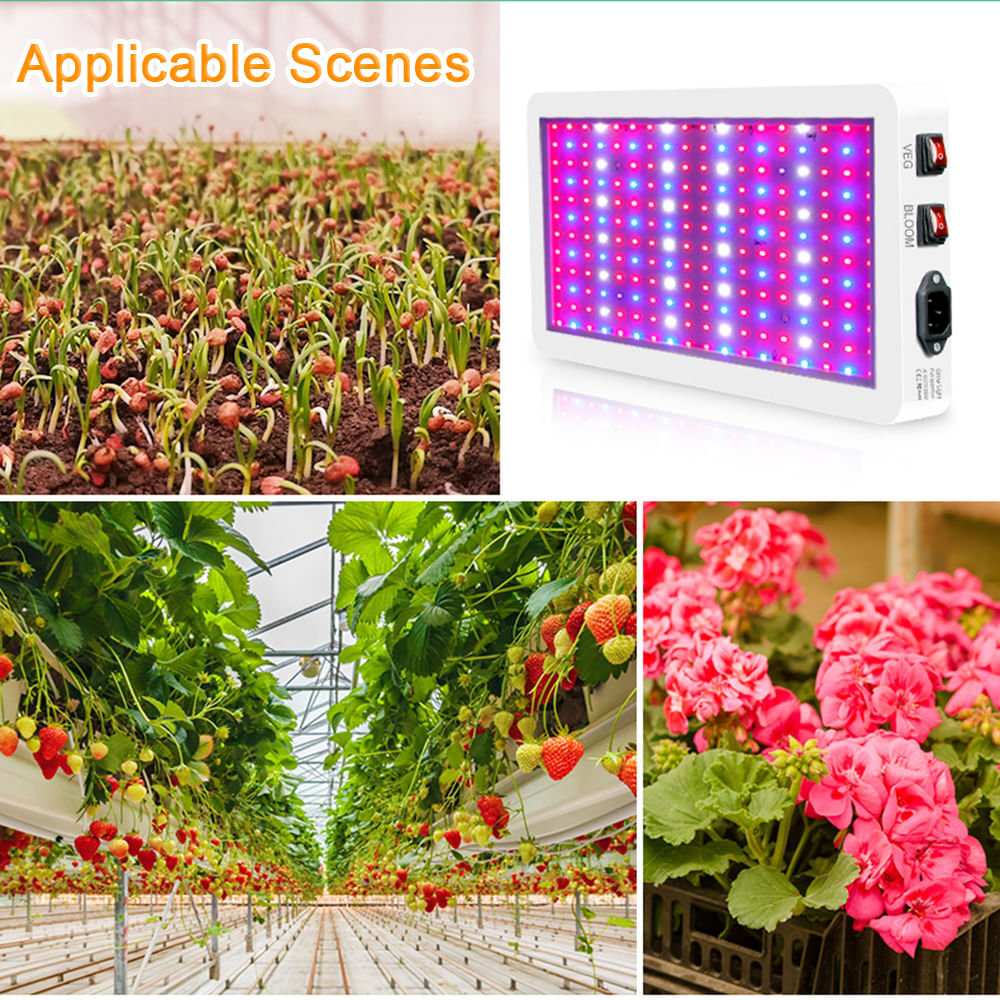 Luz de cultivo LED de 1000 W para plantas de interior 216 LED de espectro Tomtop H39428UK-216 216
