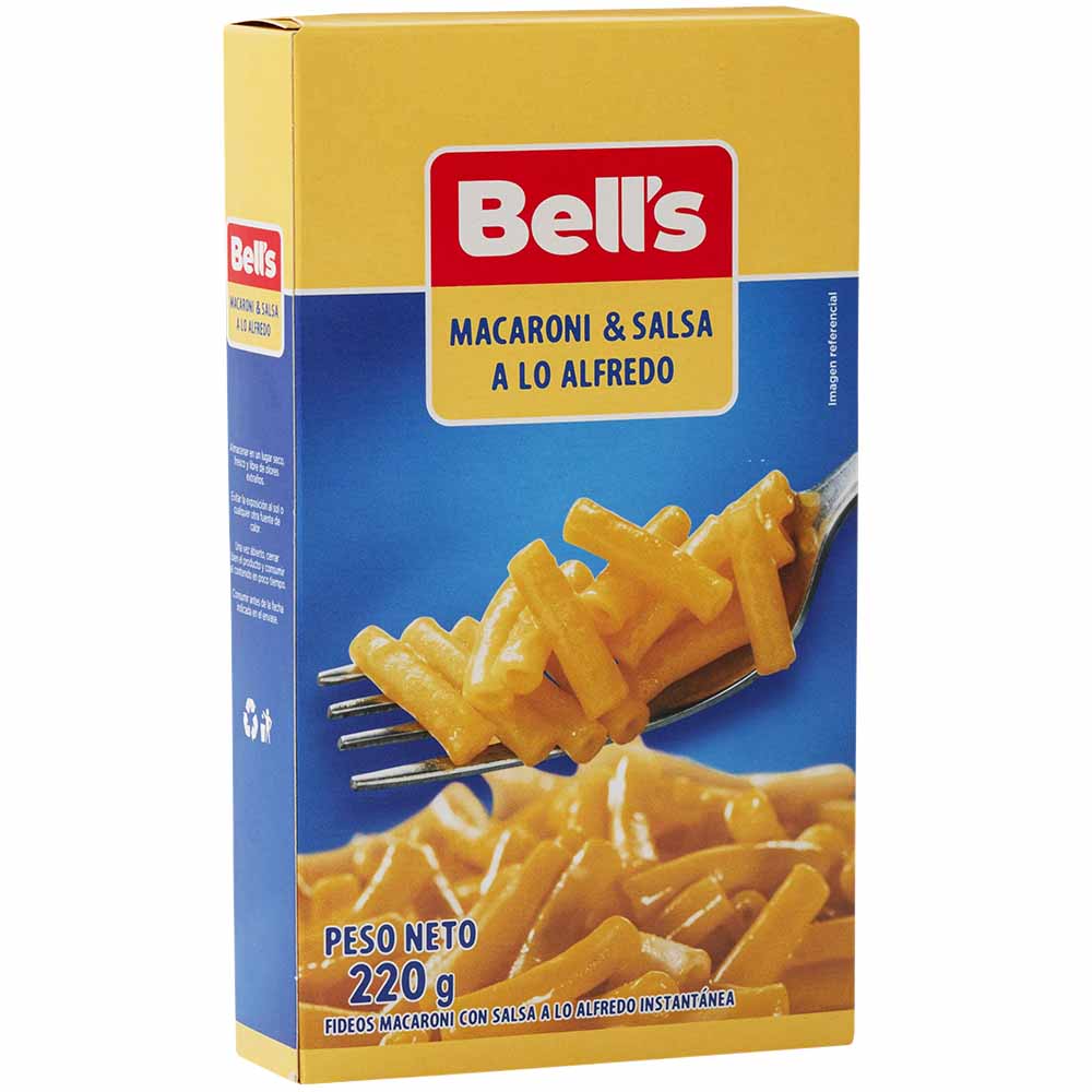 Comida Instantánea BELL'S Macaroni con Salsa a Alfredo Caja 226g