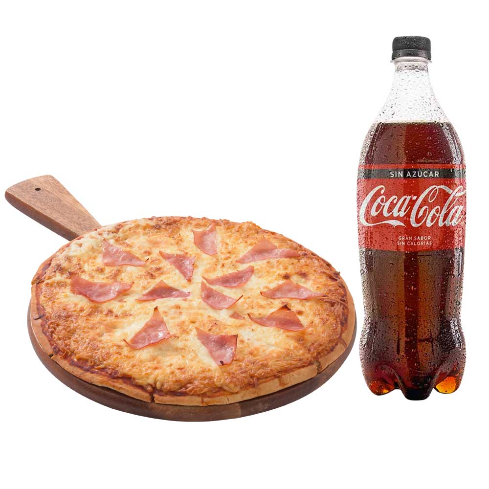 Pack Pizza Americana Familiar LA FLORENCIA + Gaseosa COCA COLA Sin Azúcar Botella 1L
