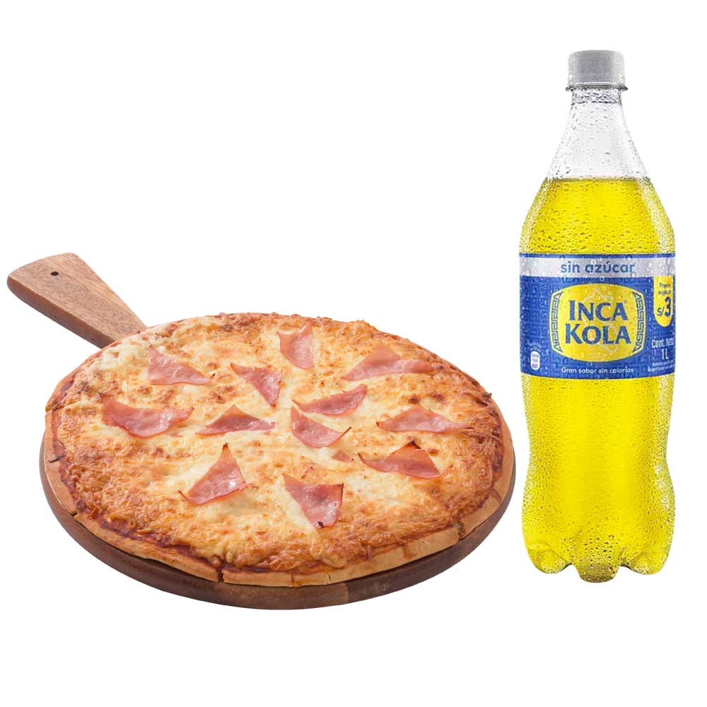 Pack Pizza Americana Familiar LA FLORENCIA + Gaseosa INCA KOLA Sin Azúcar Botella 1L