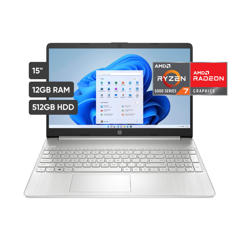Laptop HP 15-ef2526la 15'' AMD Ryzen 7 (5000 series) 12GB 512GB SSD