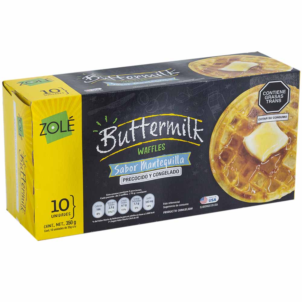 Waffles ZOLE Mantequilla Paquete 350g