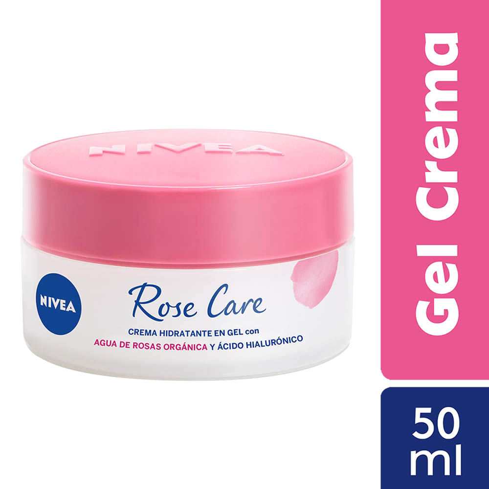 Crema Facial Hidratante en Gel NIVEA Rose Care con Ácido Hialurónico Frasco 50ml