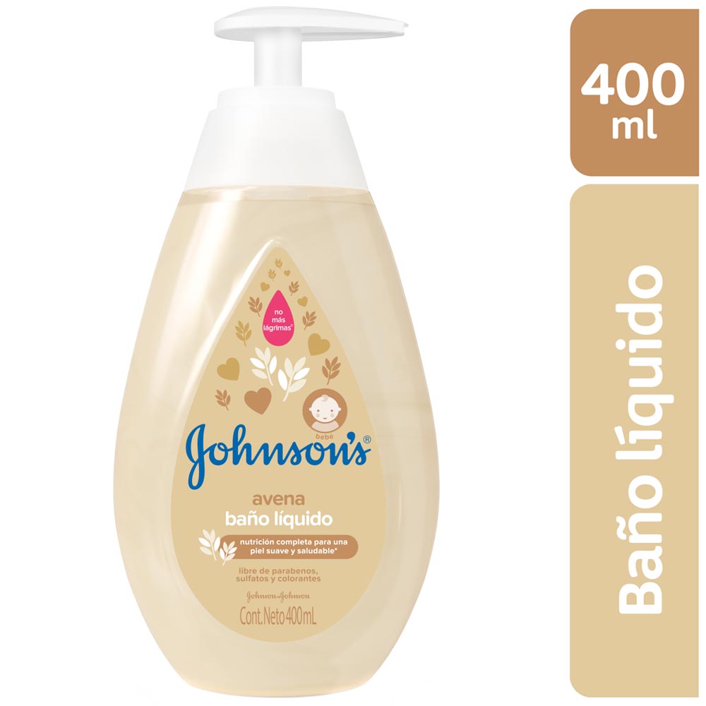 Jabón para Bebé JOHNSON'S BABY Baño Líquido Avena Frasco 400ml