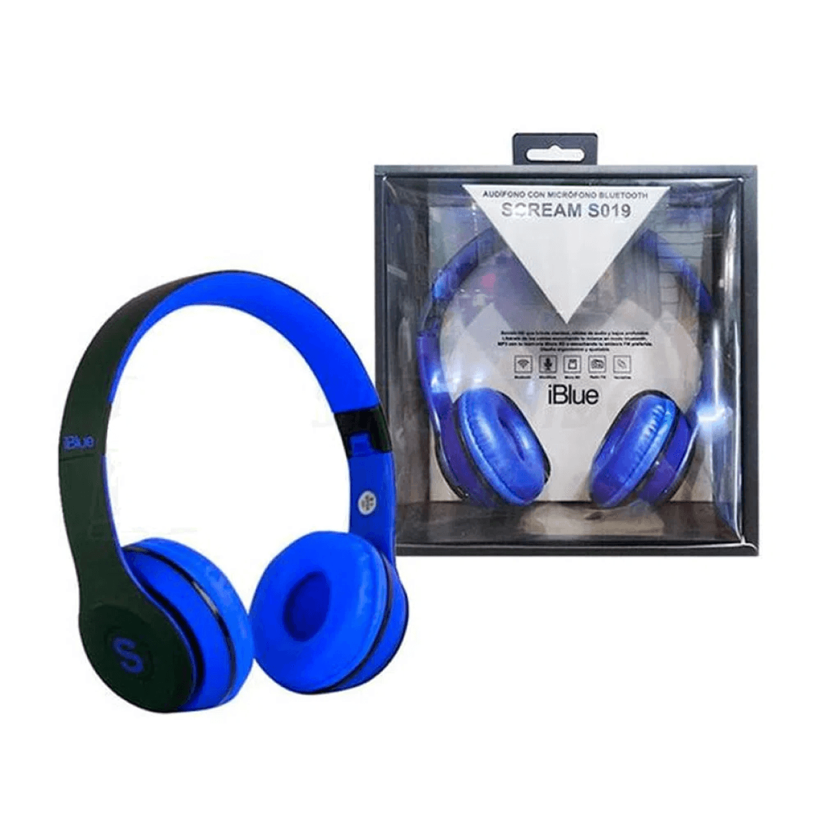 Audífono C/Microf Scream S019 Bluetooth BLUE