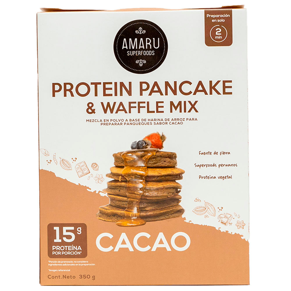 Mezcla en Polvo AMARU Superfoods Protein Pancake de Cacao Caja 350g