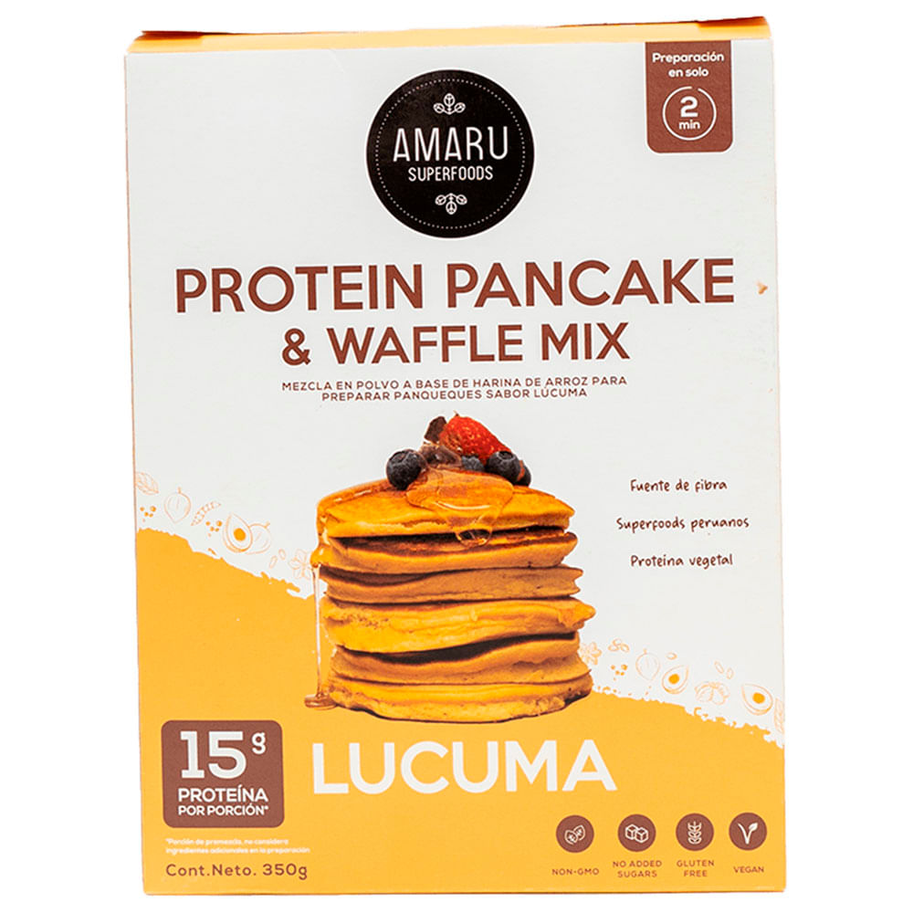Mezcla en Polvo AMARU Superfoods Protein Pancake de Lúcuma Caja 350g