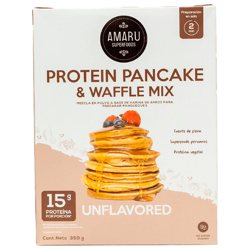 Mezcla en Polvo AMARU Superfoods Protein Pancake de Unflavored Caja 350g