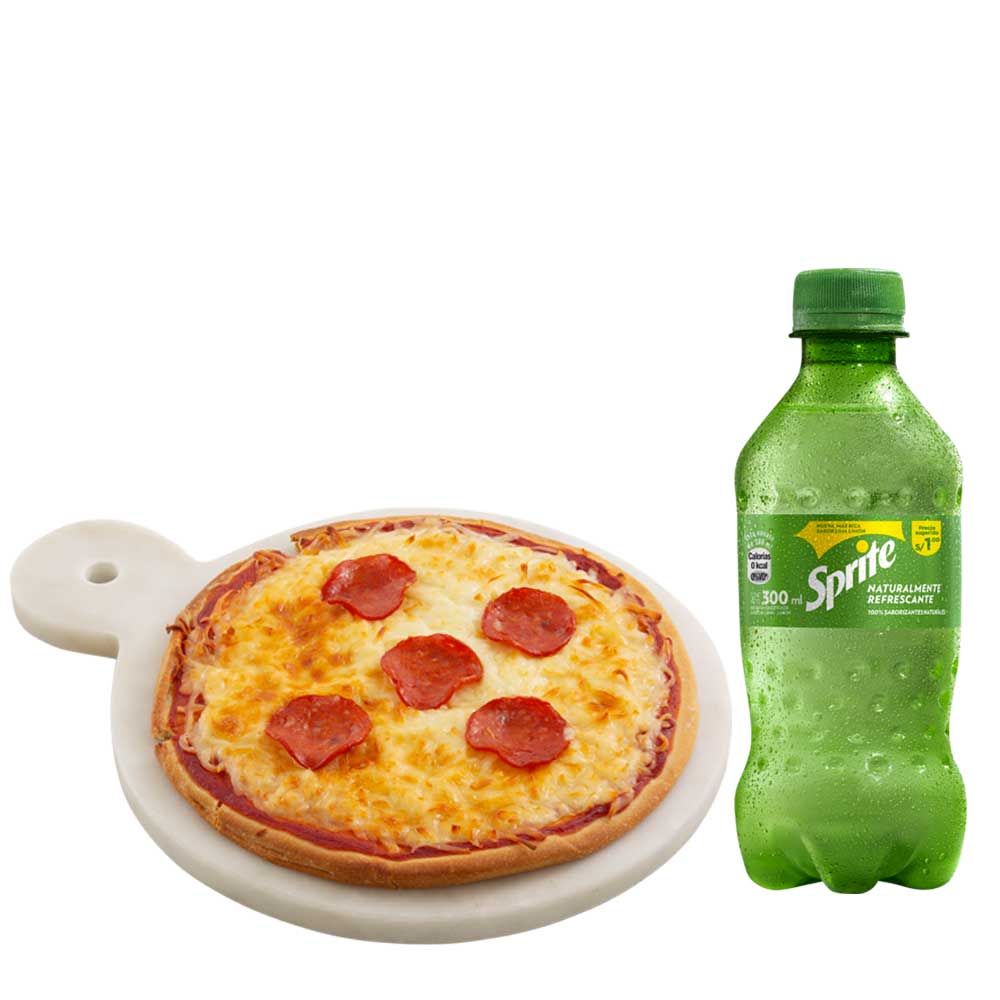 Pack Pizza de Pepperoni Personal + Gaseosa SPRITE Botella 300ml