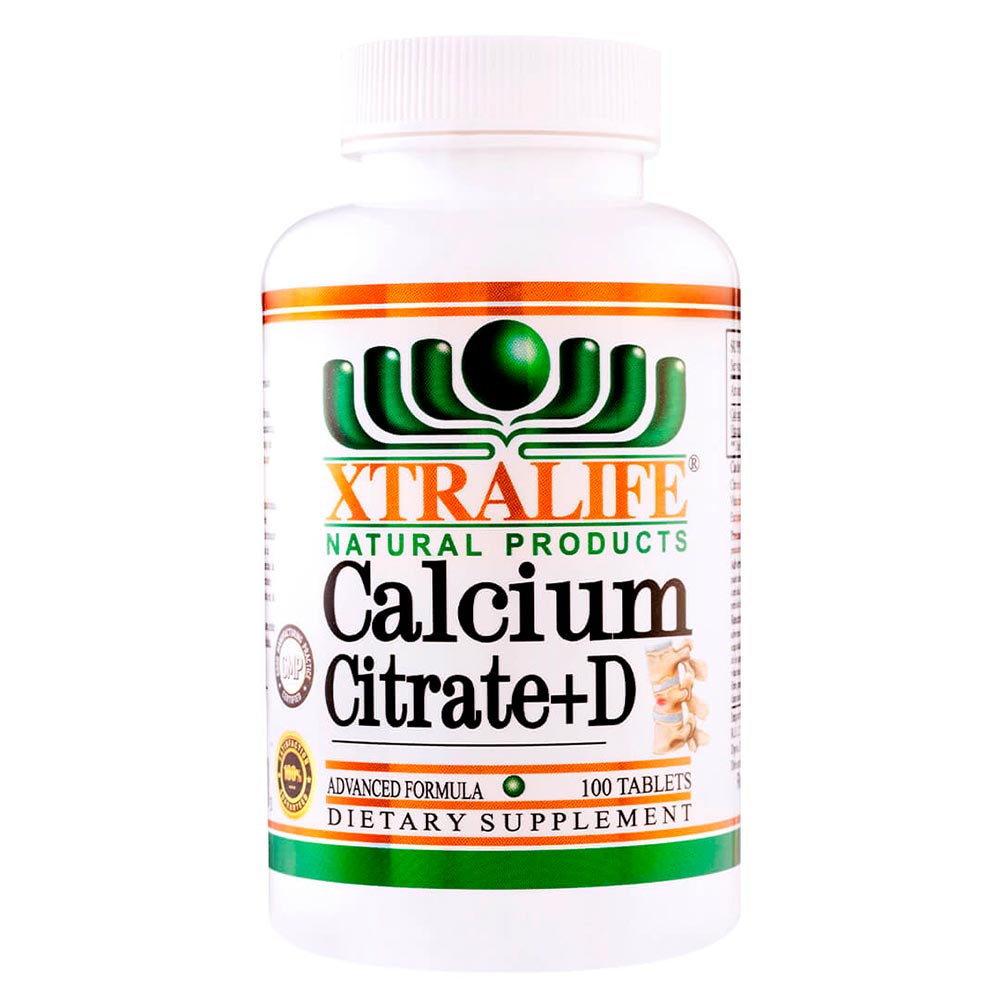 Calcio Citrate + Vitamina D3 - Xtralife Natural Products - 100 Tabletas