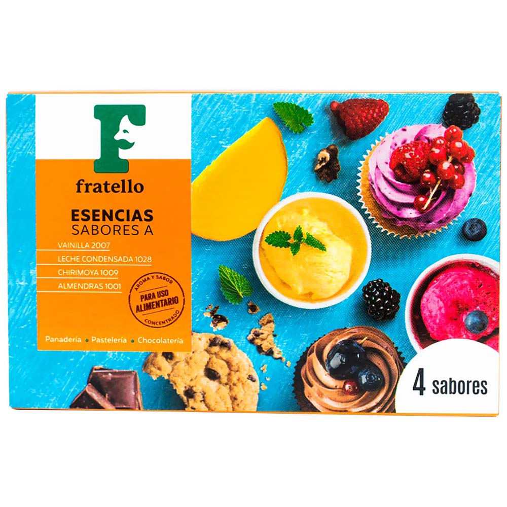 Esencias FRATELLO Sabores Variados Paquete 4un