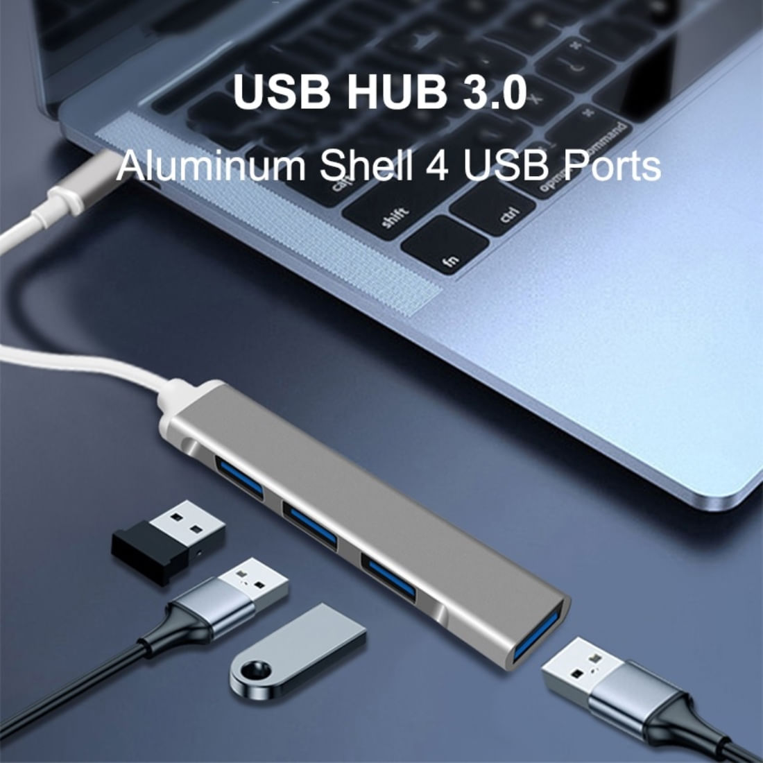 Adaptador Hub Tipo C a USB 3.0 4 Puertos PC Laptop y Android
