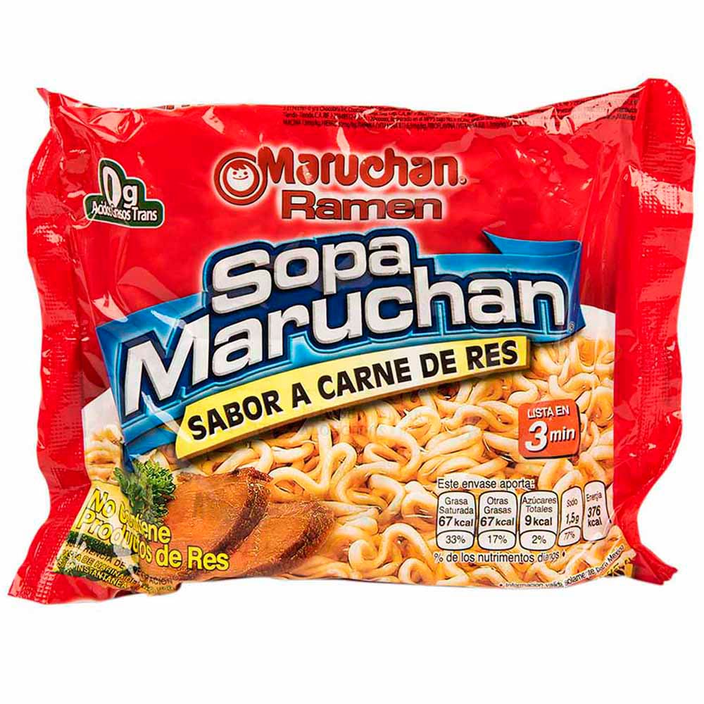 Sopa instantánea MARUCHAN Carne Bolsa 85g