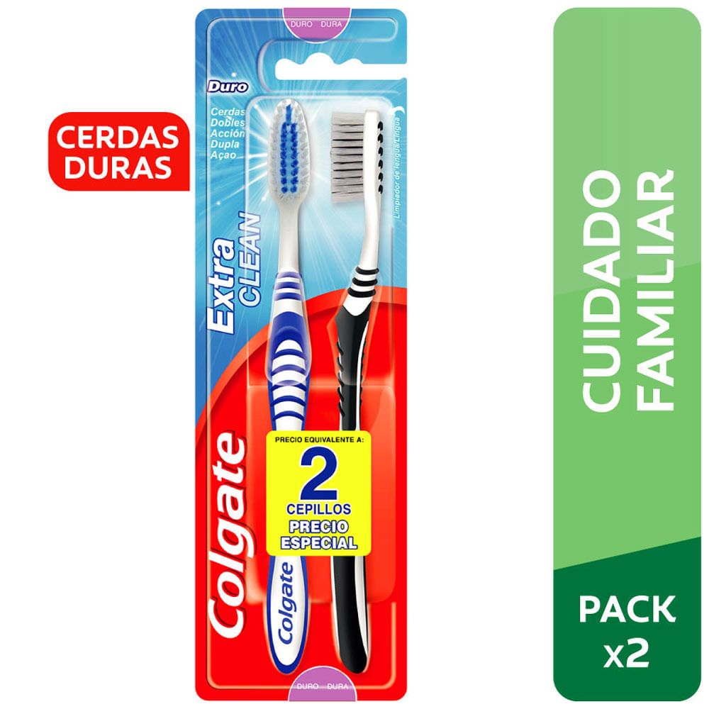 Cepillo Dental COLGATE Extra Clean Firme Doble Acción x 2un