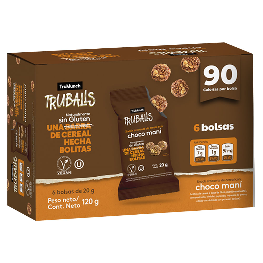 Bolitas de Cereal TRUBALLS Choco Maní Paquete 6un