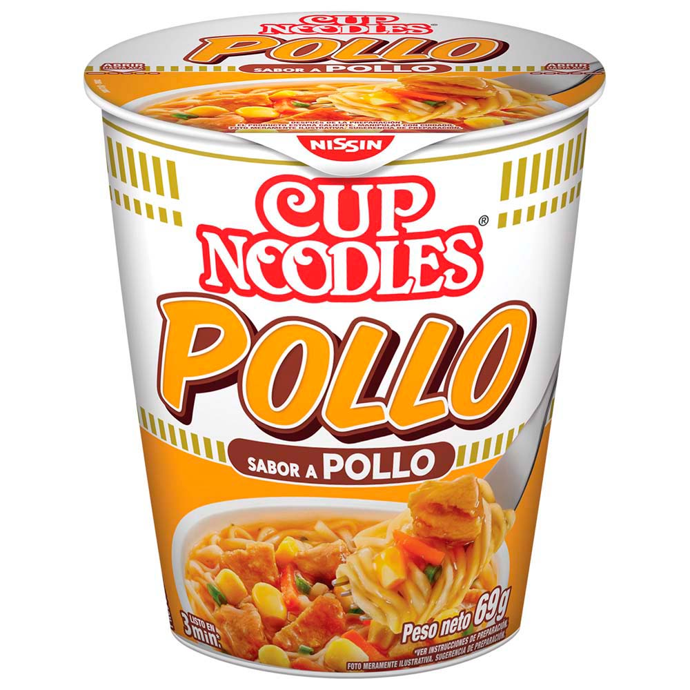 Sopa Instántanea NISSIN- CUP Noodles Sabor a Pollo Vaso 69g