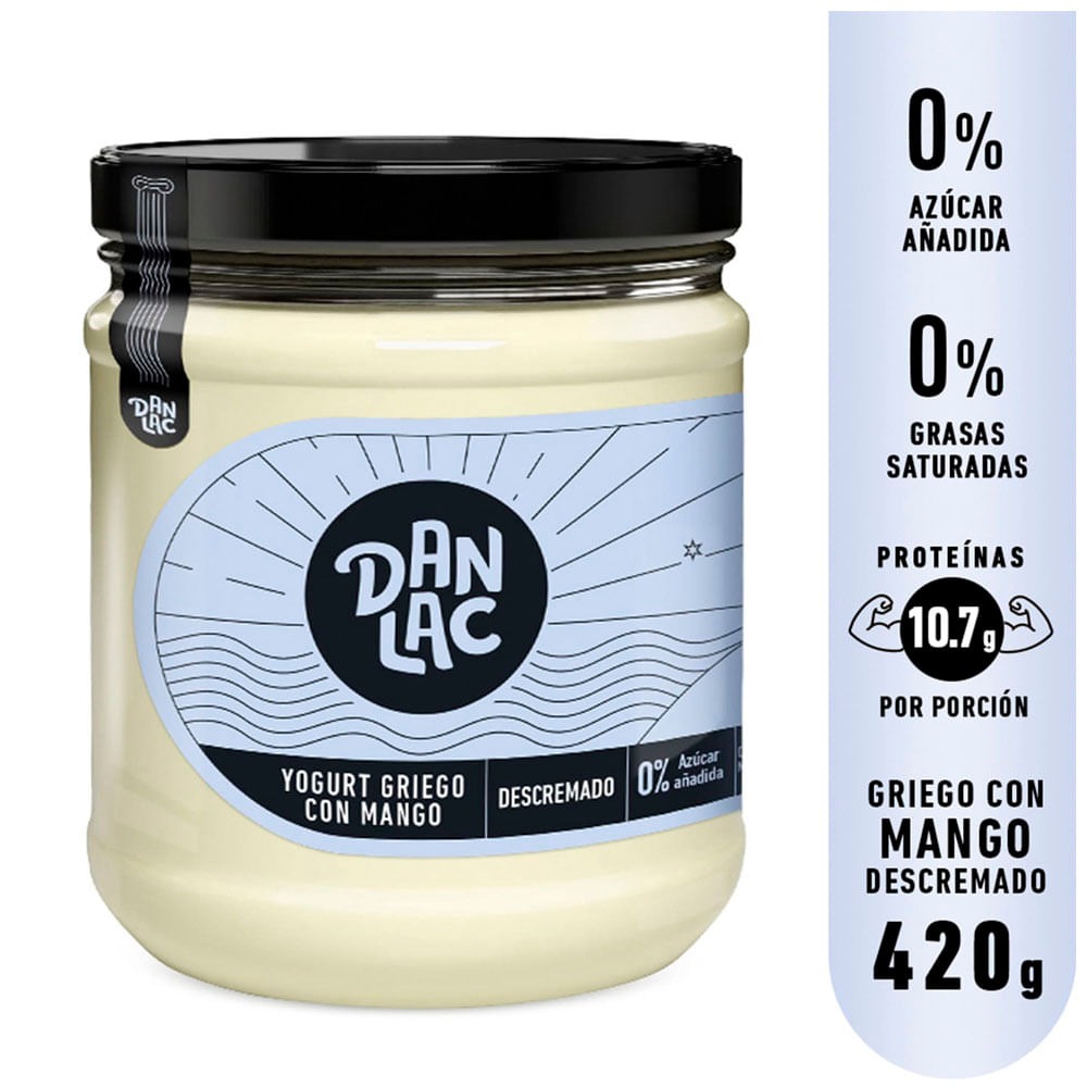 Yogurt Griego Descremado DANLAC Sabor a Mango Vaso 420g
