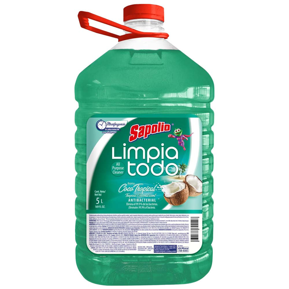 Limpiatodo Antibacterial SAPOLIO Coco Botella 5L