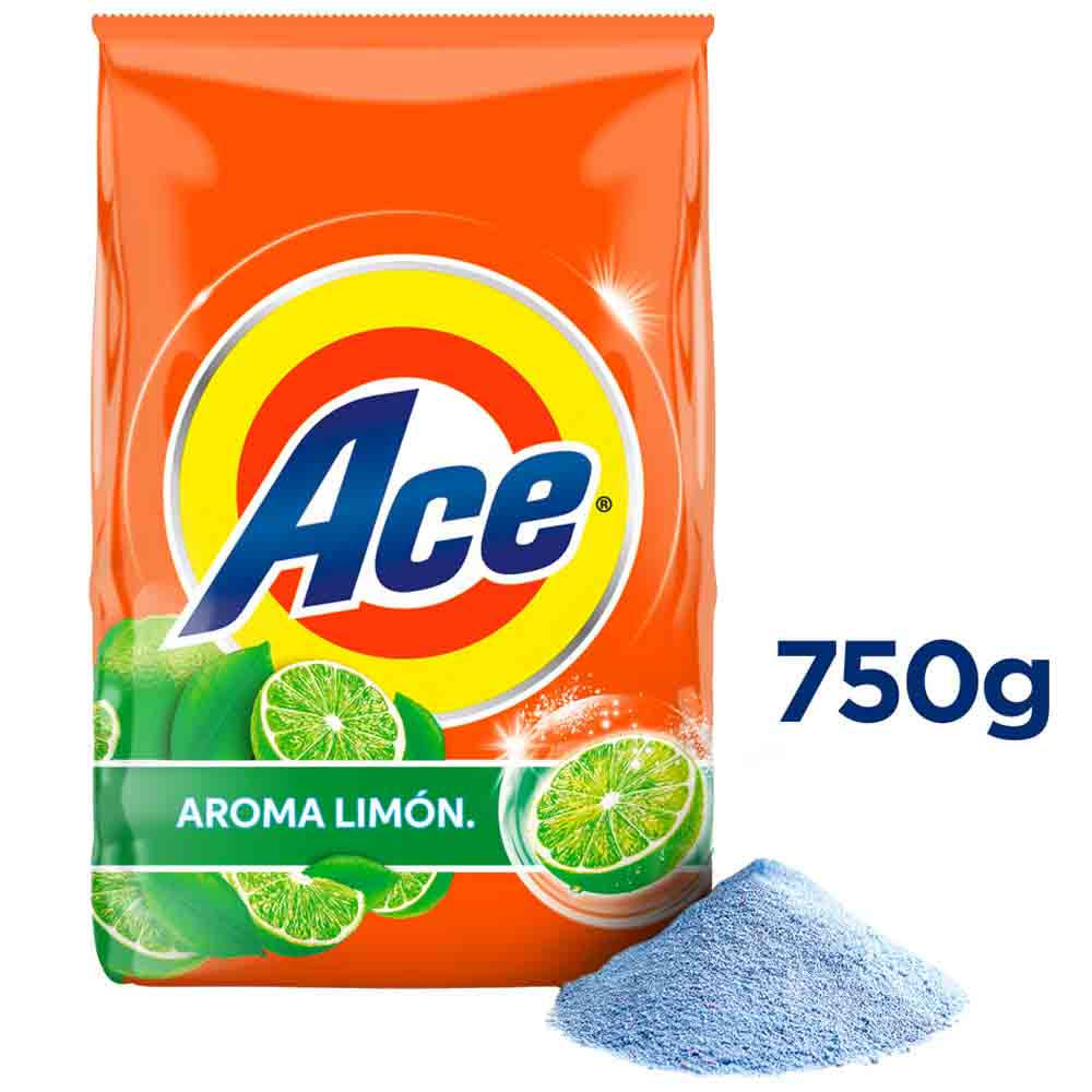 Detergente en Polvo ACE Aroma de Limón Frasco 750g