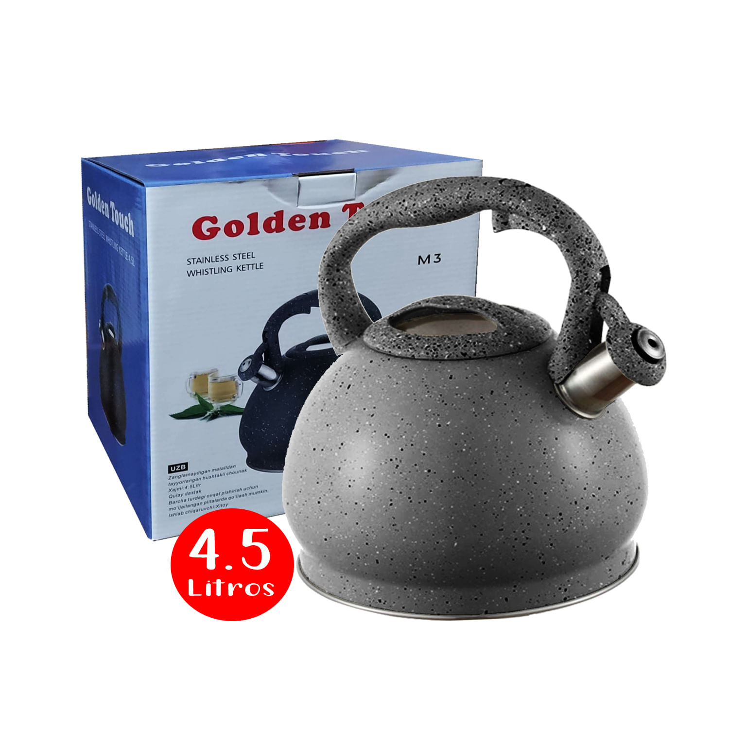 Tetera Golden Touch 4.5 Litros Roca Volcánica Gris
