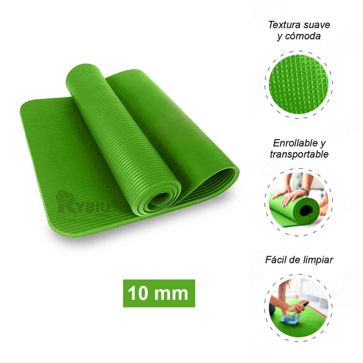 Mat para Gym Premium Durable 10mm Verde