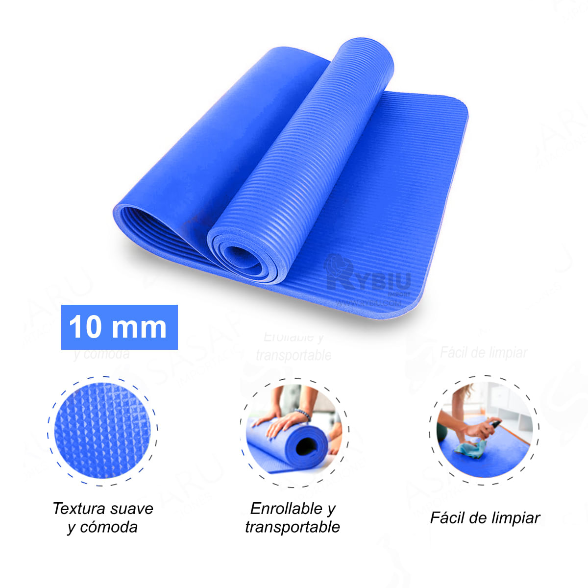 Colchoneta para Gym Durable 10mm Azul
