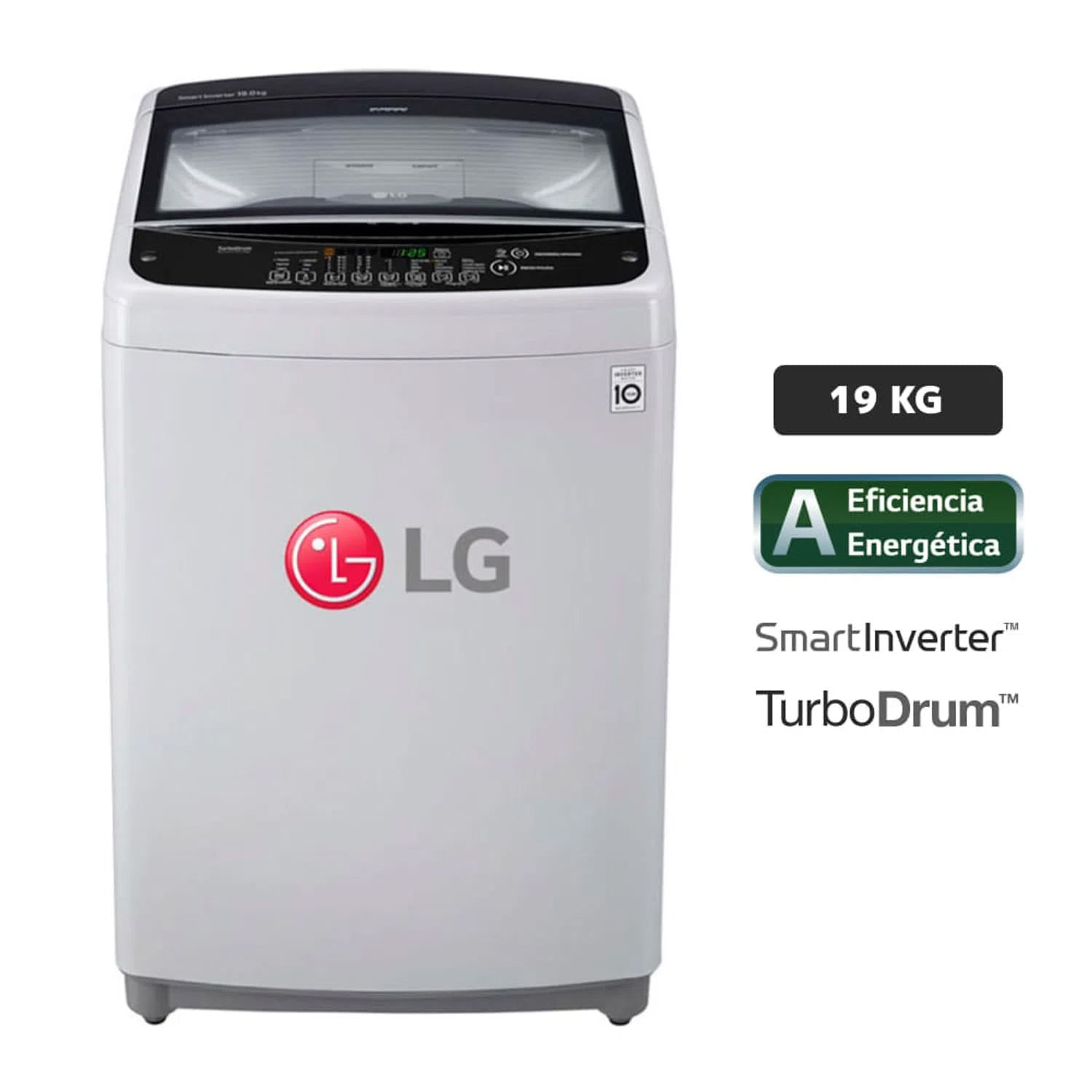 Lavadora LG carga superior Smart Inverter con TurboDrum™ 19 Kg - WT19DSB