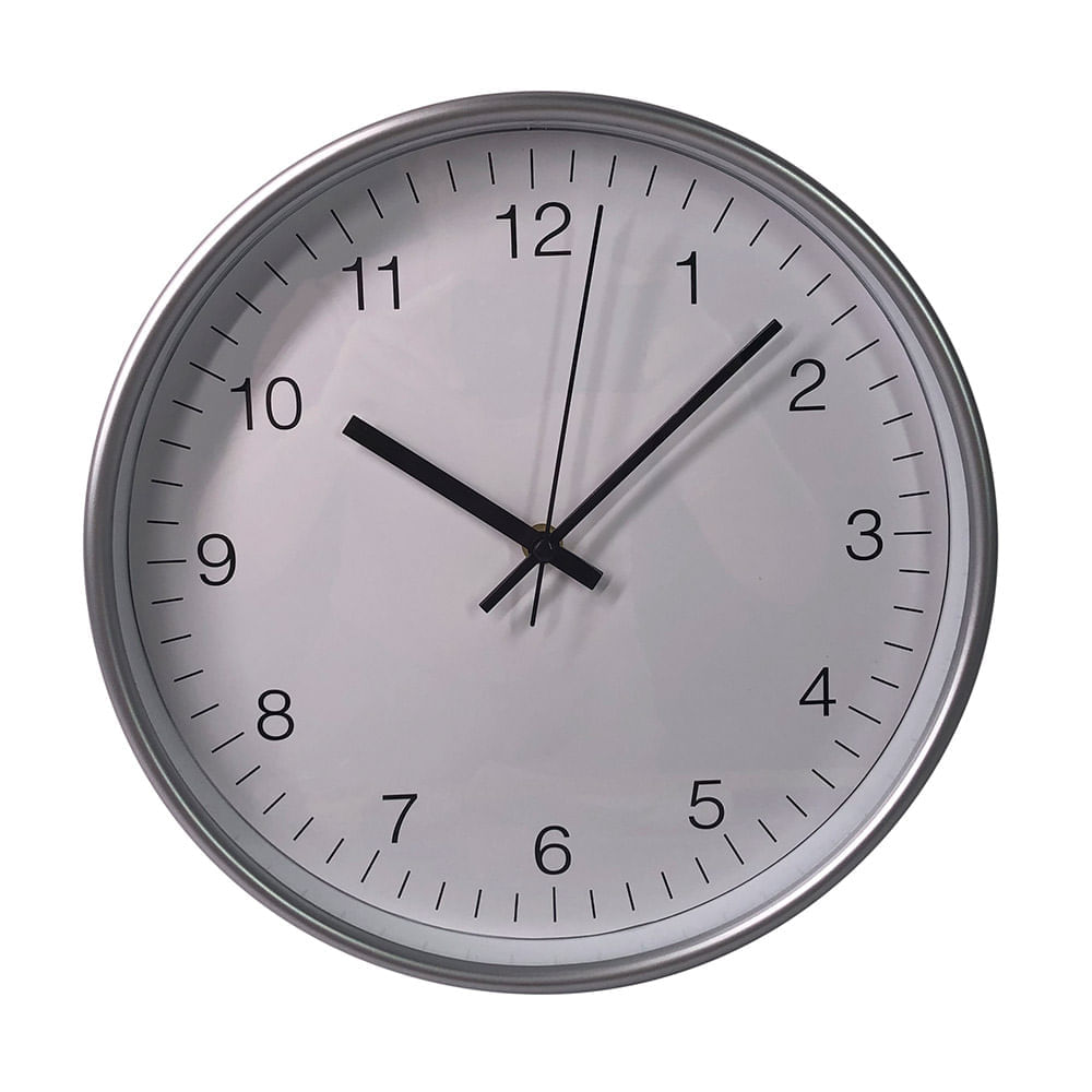 Reloj de pared Gris Vidrio 30cm Día